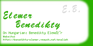 elemer benedikty business card